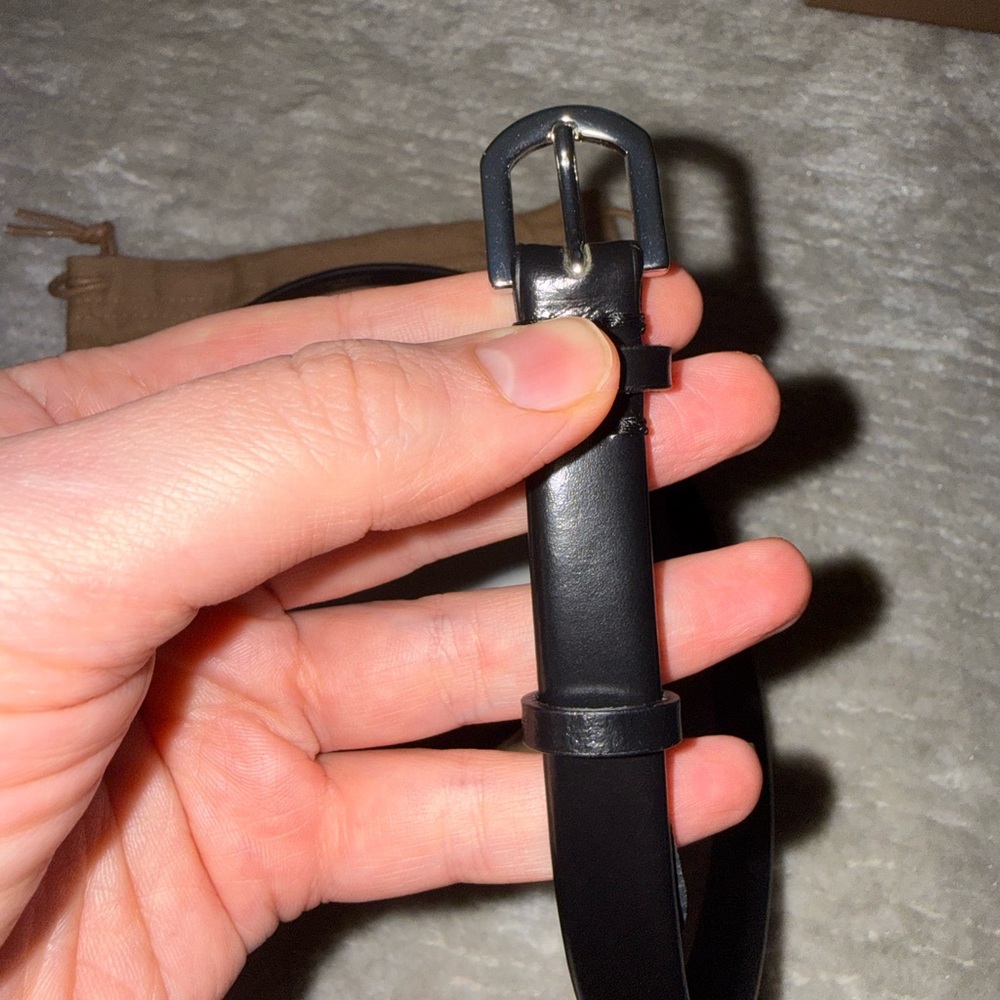 Toteme Skinny Leather Belt, Black - Picture 10 of 17